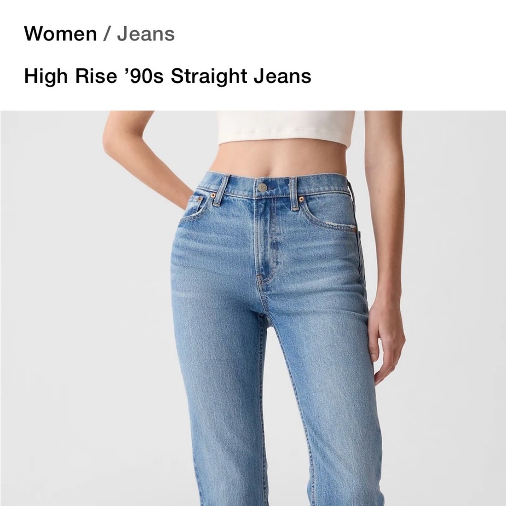 BNWT Blue High Rise '90s Straight Jeans